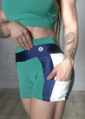 Conjunto Fitness PulseTank - Top Alça + Shorts com Bolso - Verde